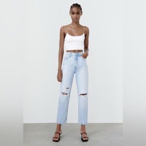 Zara | Ripped Mom Fit Jeans | Size: 0 US25